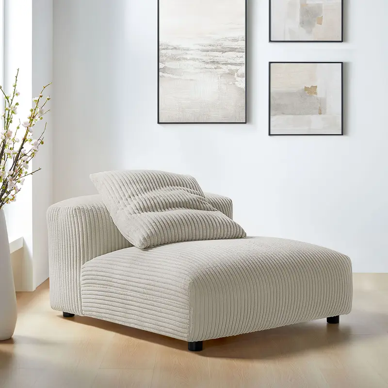 Solace Modular Corduroy Upholstered Armless Chair by Modway