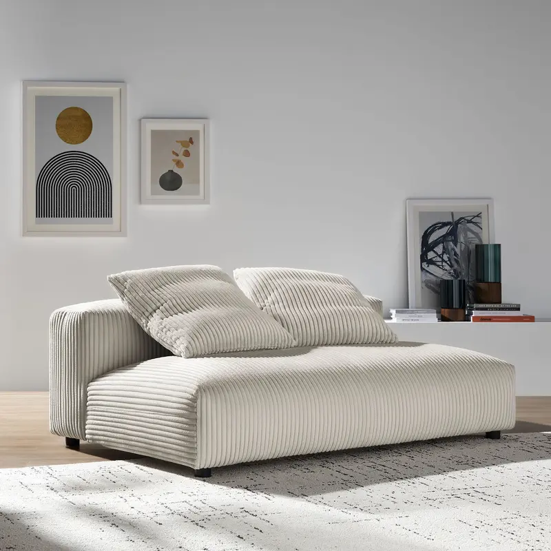 Solace Modular Corduroy Upholstered Armless Loveseat by Modway