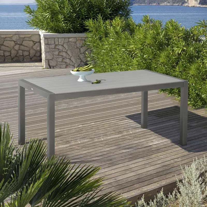 Solana Outdoor Rectangular Aluminum Dining Table By Armen Living
