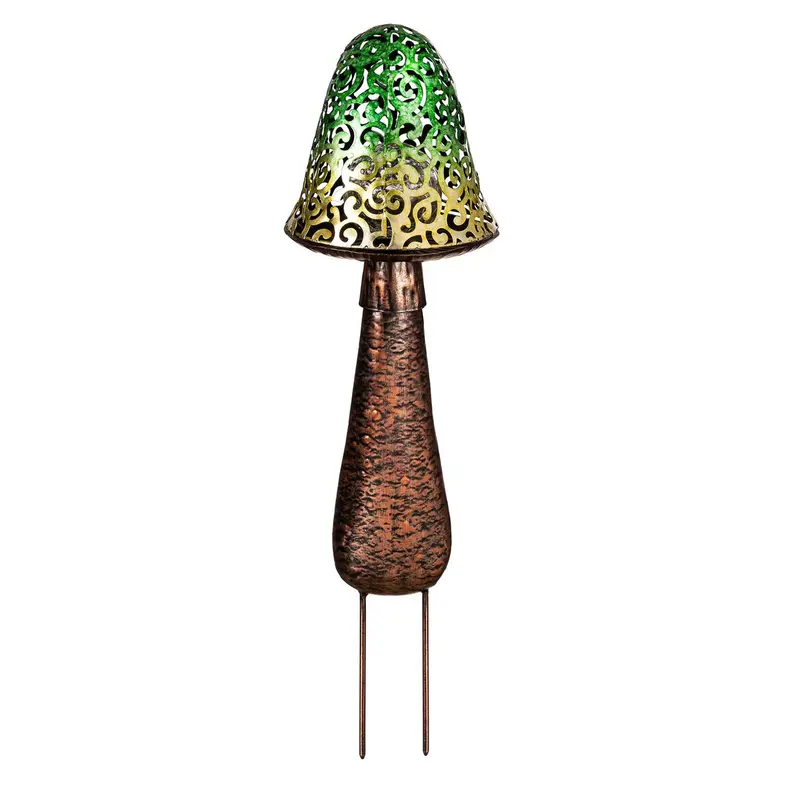 Solar Garden Stake, Green Mushroom