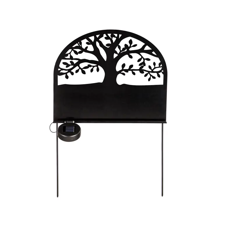 Solar Staked Metal Yard Sign with Numbers, Tree,2sp7077