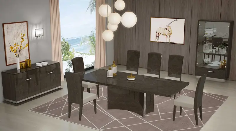 Solid Back Walnut Grain Finish And Gray Dining Chair By Homeroots