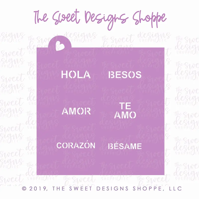 Spanish Conversation Heart Stencil - For "Mini" Hearts - Array#3