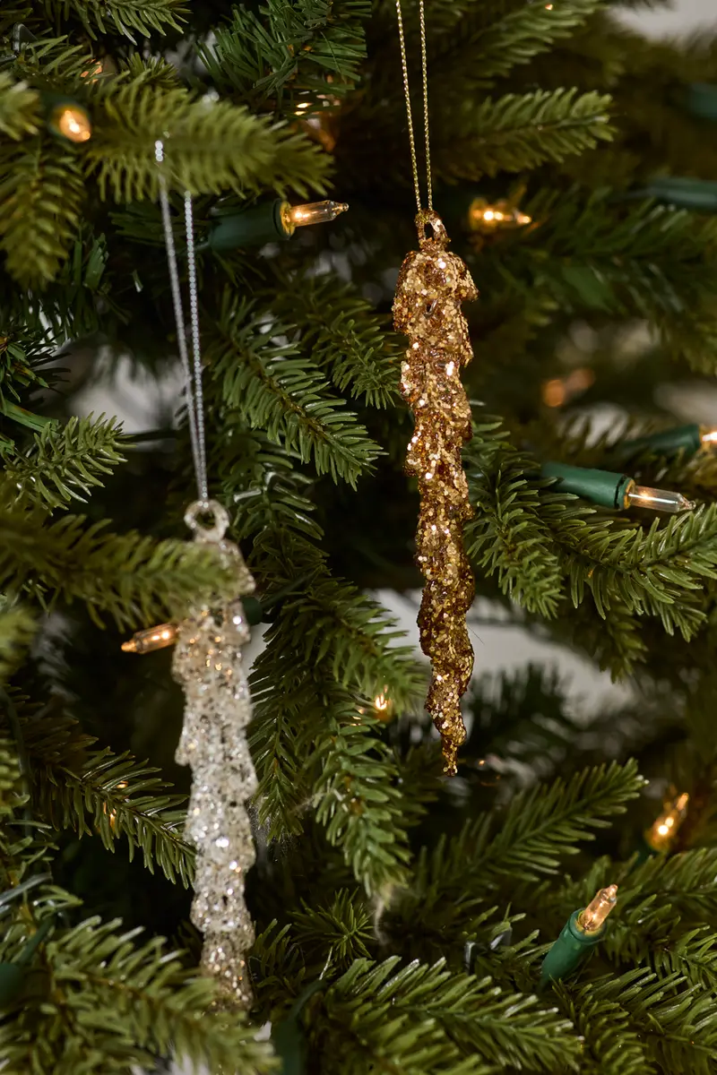 Sparkling Icicle Ornaments - Set of 16 By Accent Decor