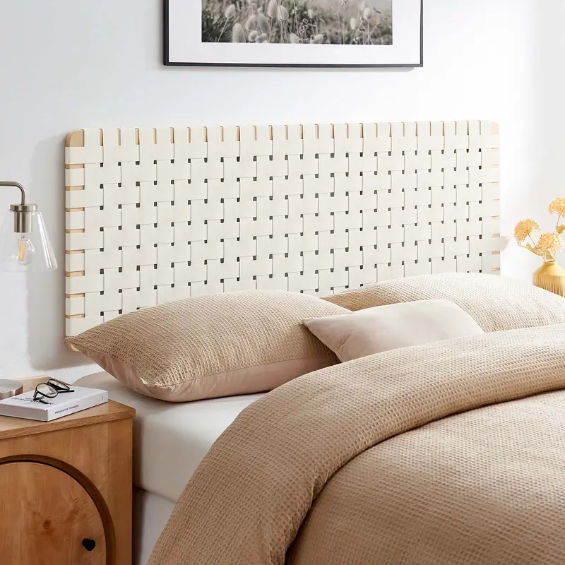 Sparta Weave Wall-Mount Queen Vegan Leather Headboard By Modway - MOD-7124