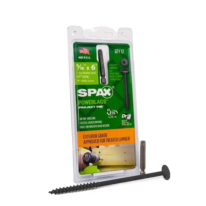 Spax Powerlags 6 in. L Washer Head Structural Screws - Open Box