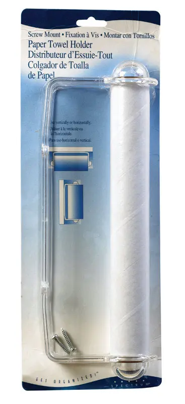 Spectrum Plastic Paper Towel Holder 4.8 in. H X 2.3 in. W X 13.5 in. L - Open Box