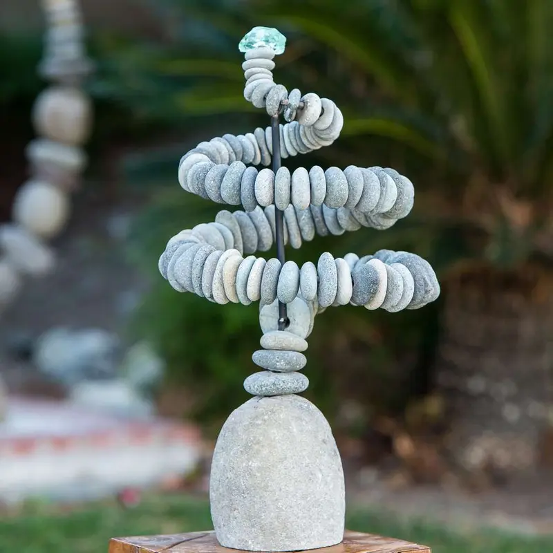 Spiral Cairn Large Set of 2 By Garden Age Supply