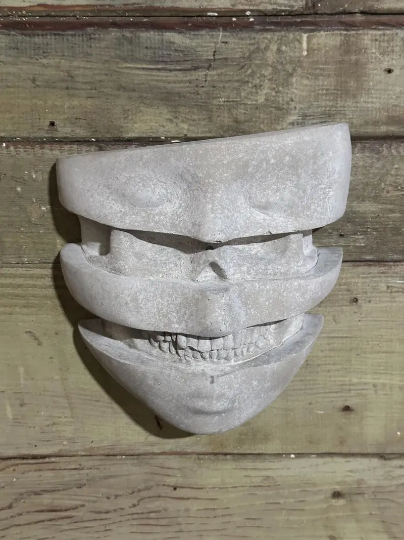 Split Face Skull Wall Planter CC