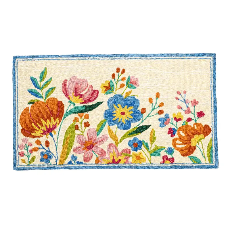 Spring Bloom Indoor/Outdoor Hooked Rug 24"x42"