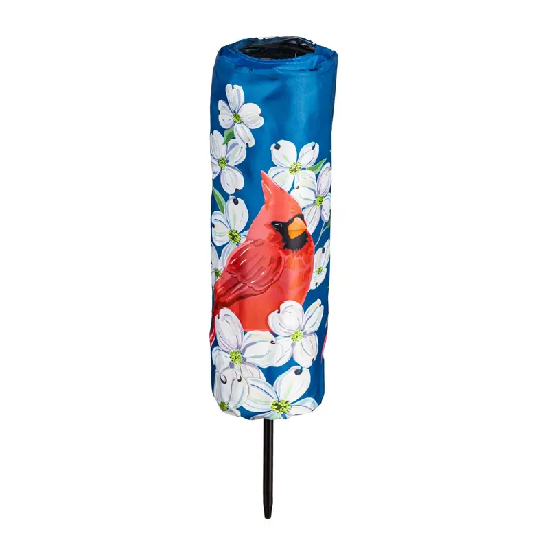 Spring Dogwood Cardinal Pillar Garden Stake Cover