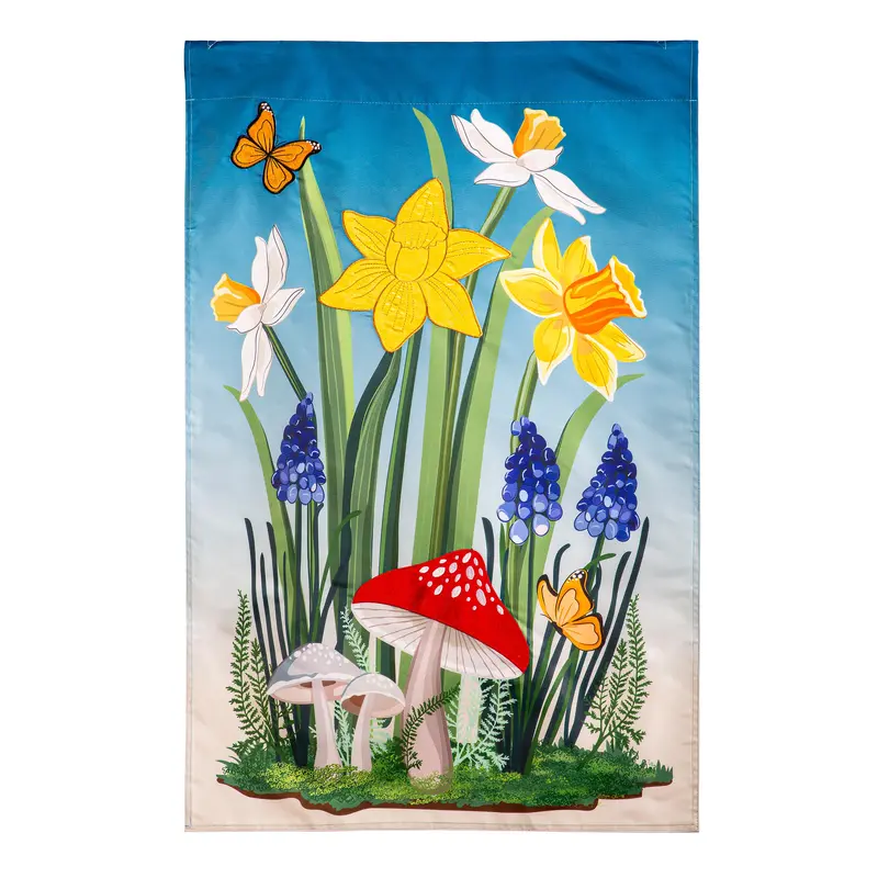 Spring Floral Haven Applique Garden Flag