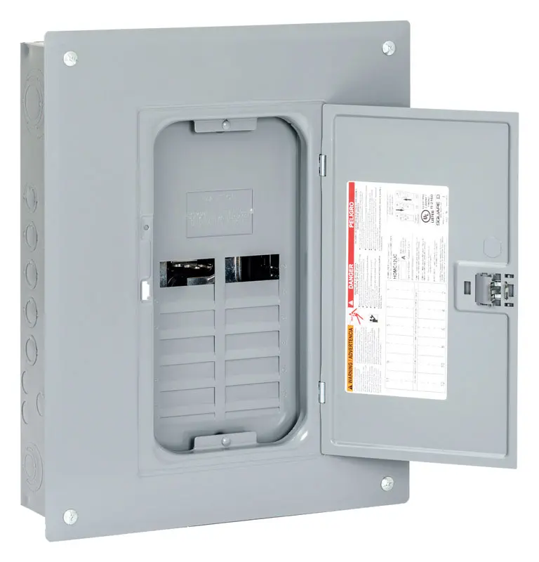 Square D HomeLine 125 amps 120/240 V 12 space 24 circuits Combination Mount Main Lug Load Center - Open Box