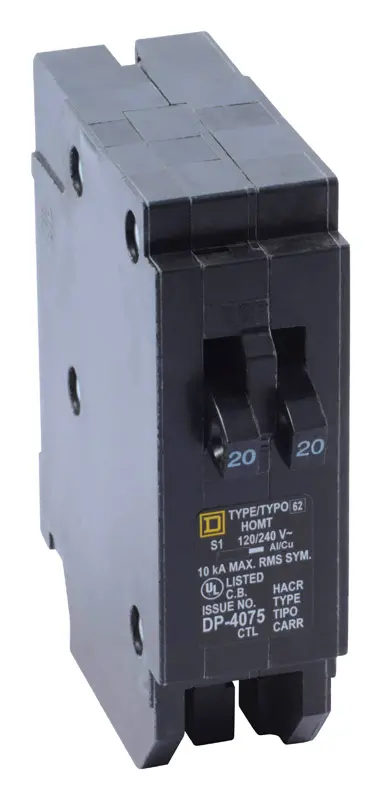 Square D HomeLine 20/20 A Tandem 1-Pole Circuit Breaker - Deal of The Week