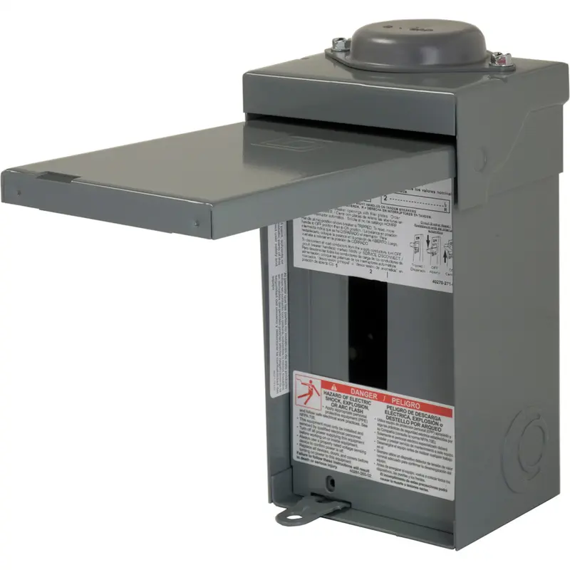 Square D HomeLine 70 amps 120/240 V 2 space 4 circuits Wall Mount Main Lug Load Center - Open Box