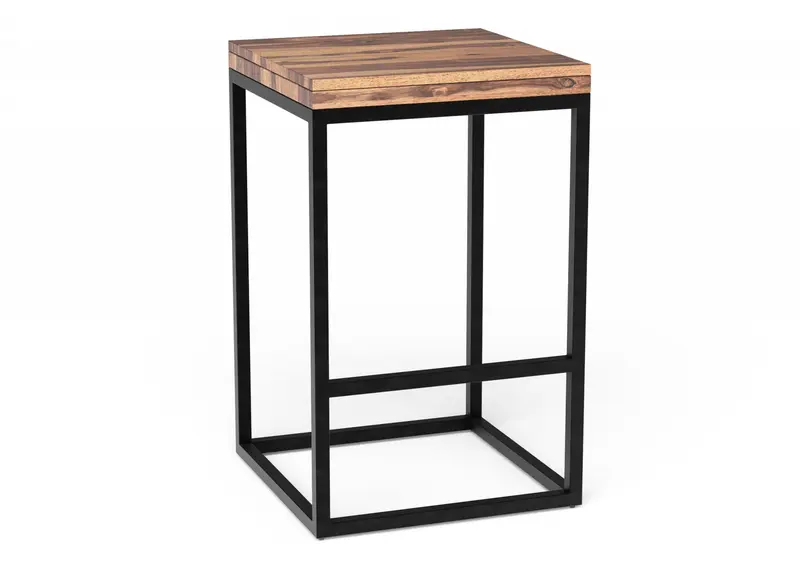 Squared Off Natural Wood Stool By Homeroots