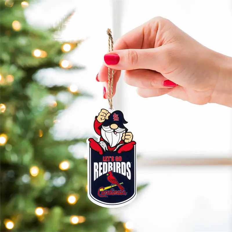 St Louis Cardinals Gift Tag Ornament, Gnome Fan