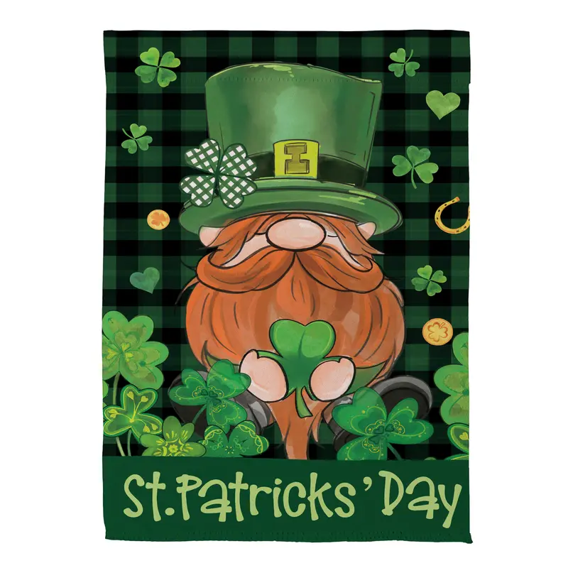St. Patrick's Day Leprechaun Suede House Flag