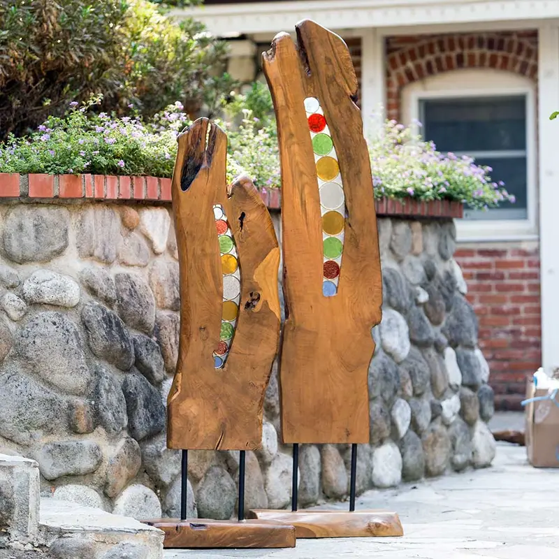 Stained Glass Art Wood Stand By Garden Age Supply