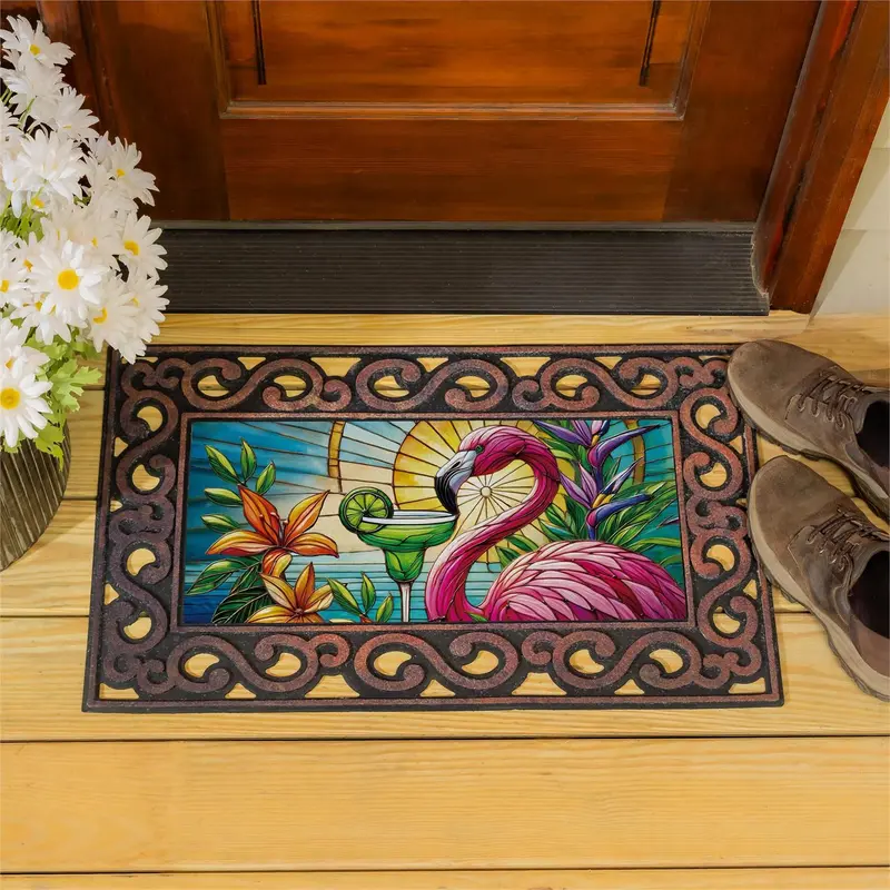 Stained Glass Summer Flamingo Sassafras Switch Mat