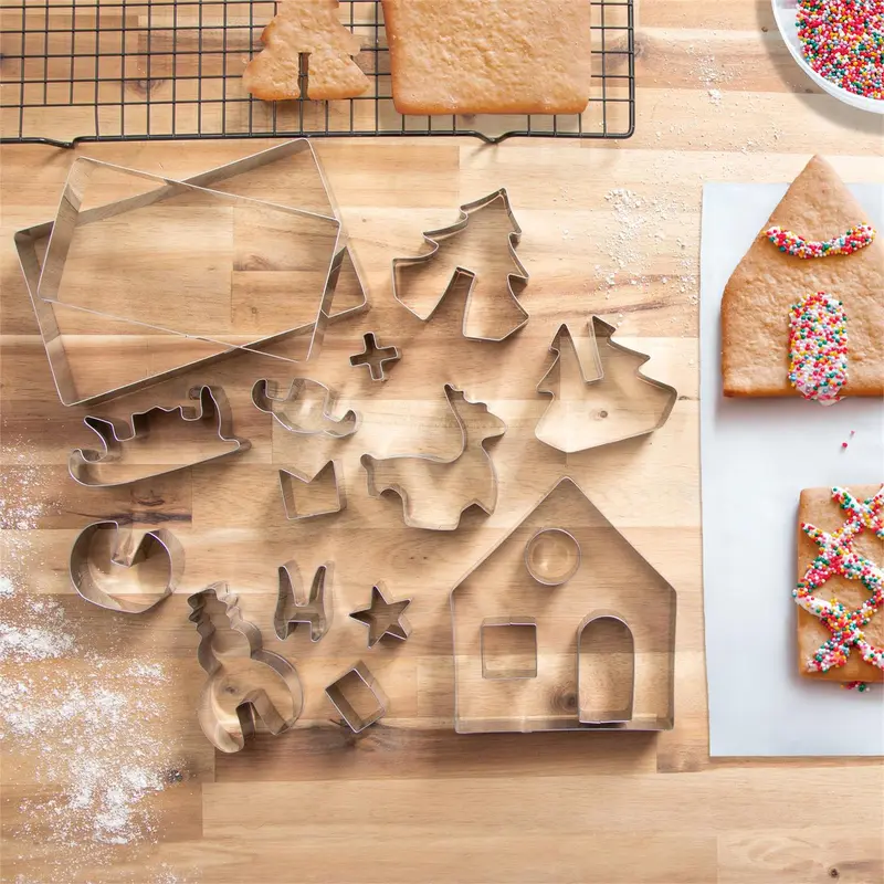 Stainless Steel Gingerbread House Cookie Cutter Set