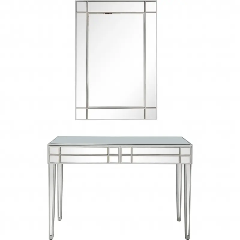 Stainless Steel Mirror and Console Table By Homeroots