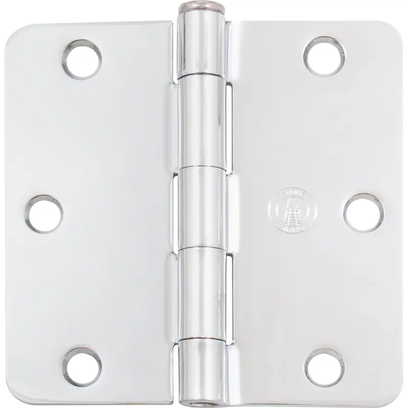Standard Hinge, 3-1/2 Inches, 1/4" Radius Corner, Bulk Pack (100 Each), Polished Chrome by Stone Harbor Hardware
