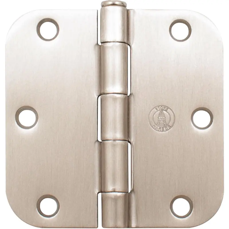 Standard Hinge, 3-1/2 Inches, 5/8" Radius Corner, Bulk Pack (100 Each), Satin Nickel by Stone Harbor Hardware