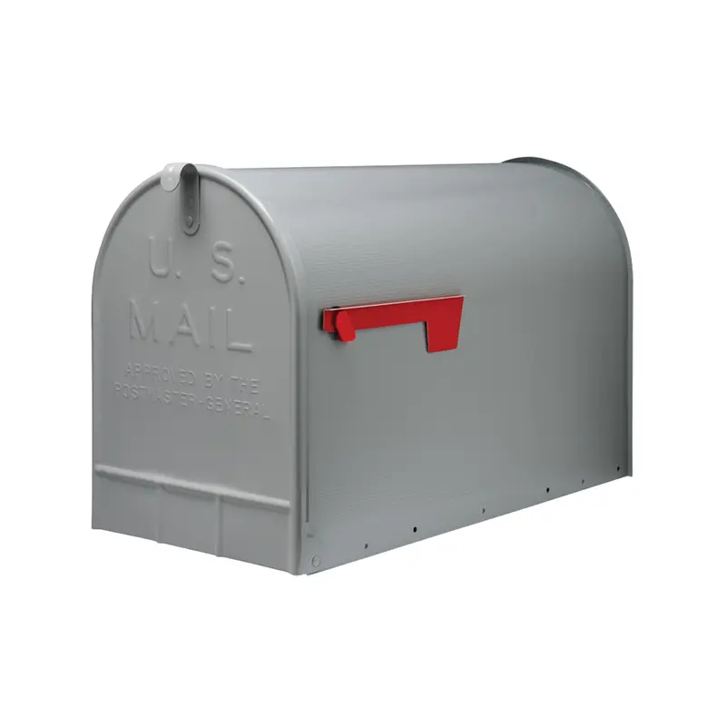 Stanley Classic Galvanized Steel Mailbox, Post Mount, Extra Large, Gray - Open Box