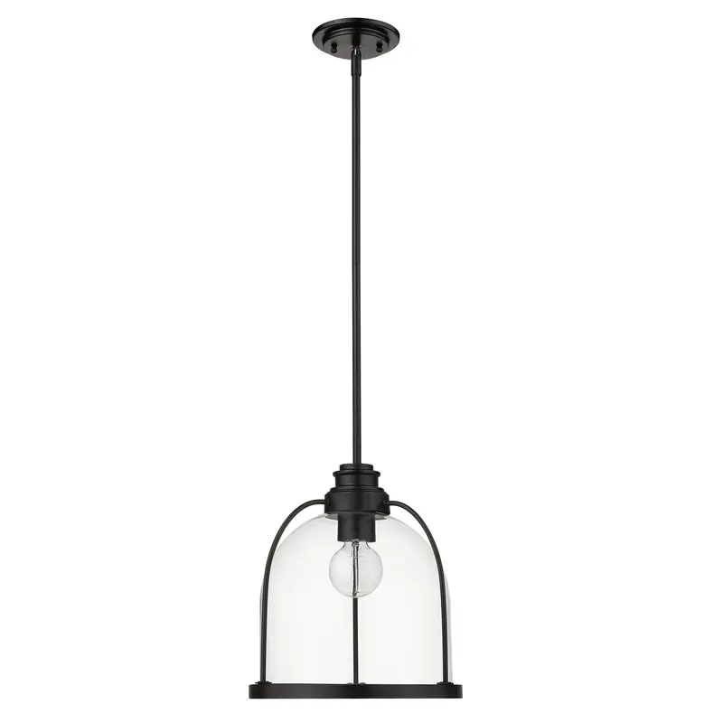 Stanton 1-Light Matte Black Pendant By Homeroots