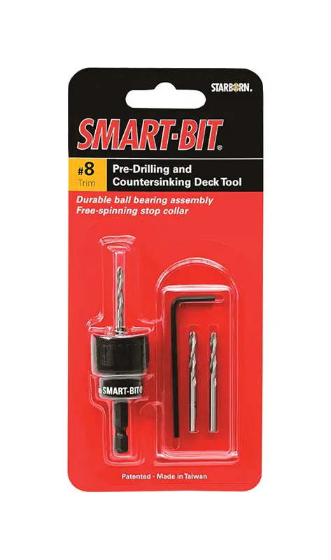 Starborn Smart-Bit #8 X 1 in. L Stainless Steel Pre-Drilling and Countersinking Tool 4 pc - Open Box