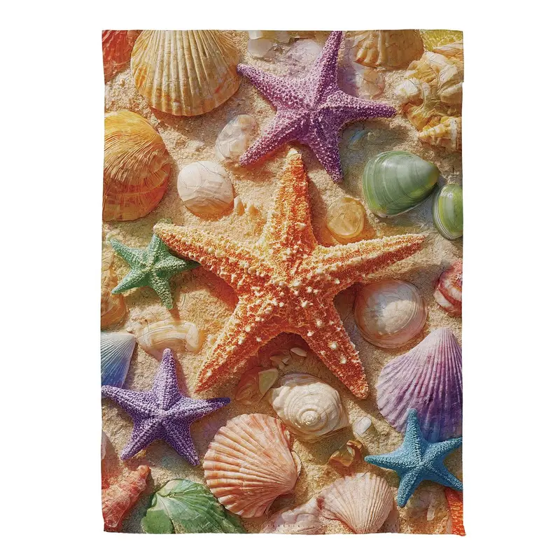 Starfish & Seashells Suede House Flag