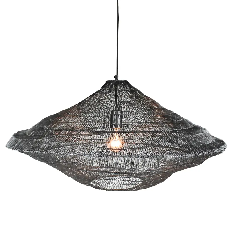Stark Woven Wire Pendant, Black By HomArt