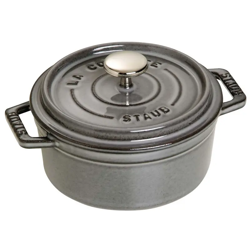 Staub Cast Iron 0.5-Quart Round Cocotte - Graphite Grey