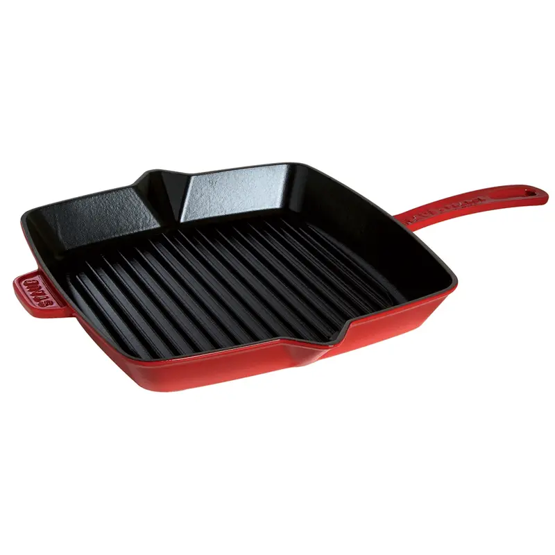 Staub Cast Iron 10'' Square Grill Pan - Cherry