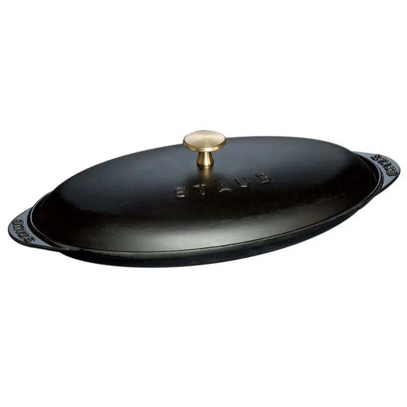 Staub Cast Iron 14.5'' X 8'' Covered Fish Pan - Matte Black