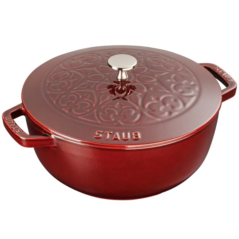 Staub Cast Iron 3.75-Quart Essential French Oven Lilly Lid - Granadine