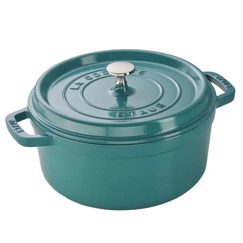 Staub Cast Iron 4-Quart Round Cocotte - Turquoise