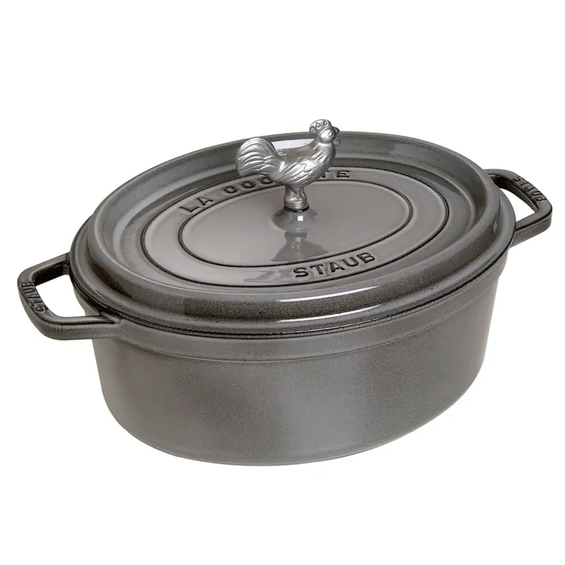Staub Cast Iron 5.75-Quart Coq Au Vin Cocotte - Graphite Grey
