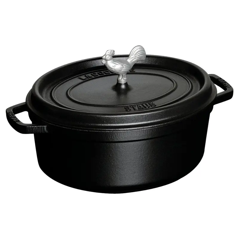 Staub Cast Iron 5.75-Quart Coq Au Vin Cocotte - Matte Black
