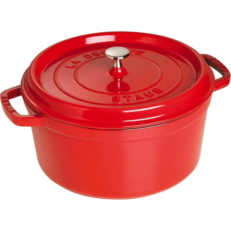 Staub Cast Iron 7-Quart Round Cocotte - Cherry