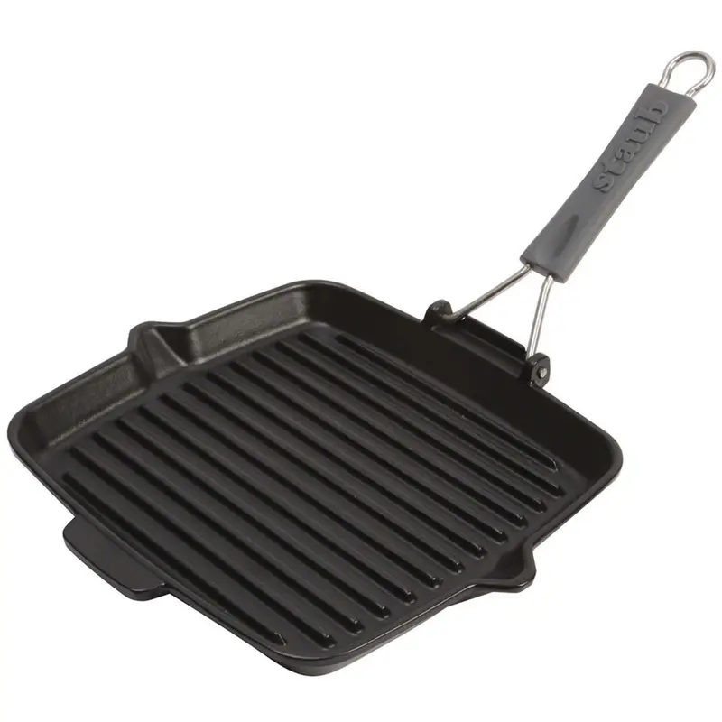 Staub Cast Iron 9.5" Square Folding Grill - Matte Black