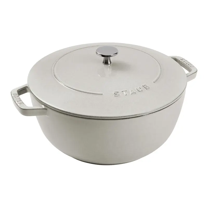 Staub Cast Iron - Specialty Shaped Dutch Ovens 5-qt Essential French Oven - White Truffle