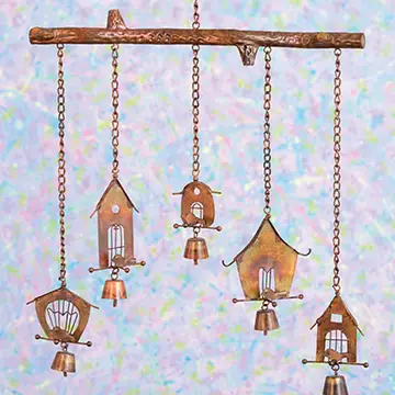 Steel Bamboo Bird House Wind Chime