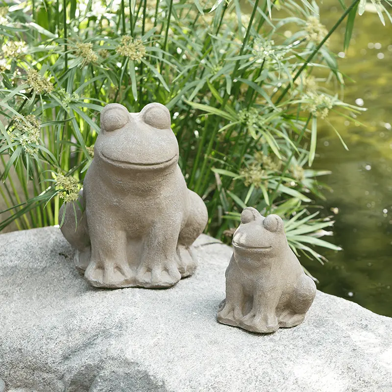 Stone Frog 12" Set of 2 By Garden Age Supply