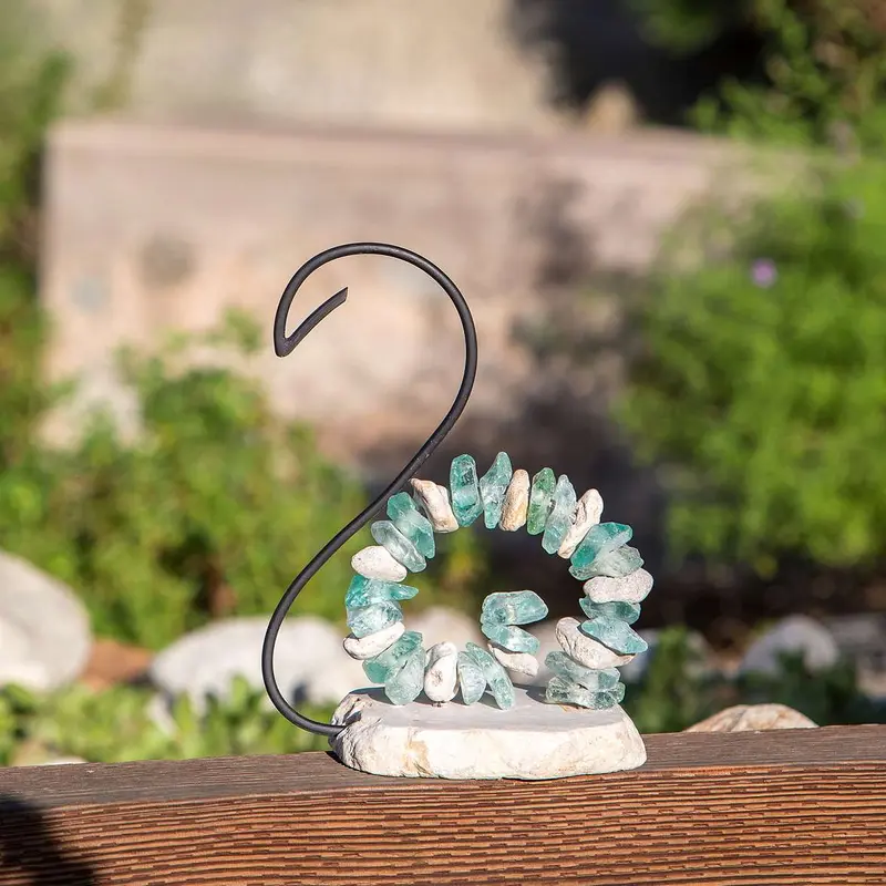 Stone & Glass Swan Set of 2 By Garden Age Supply