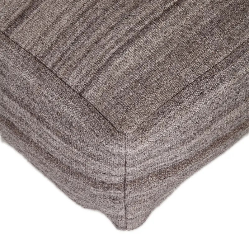 Stone Gray and Brown Pouf By Homeroots