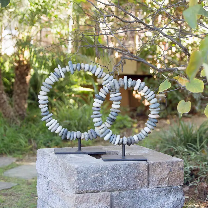 Stone Ring on Stand Set of 2 By Garden Age Supply