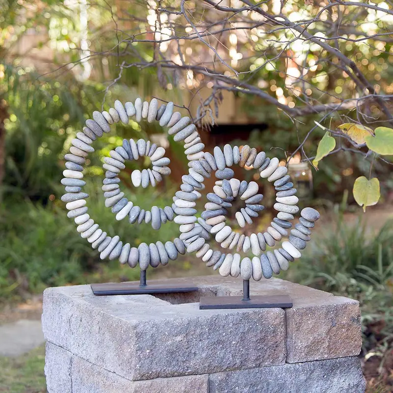 Stone Spiral on Stand Set of 2 By Garden Age Supply