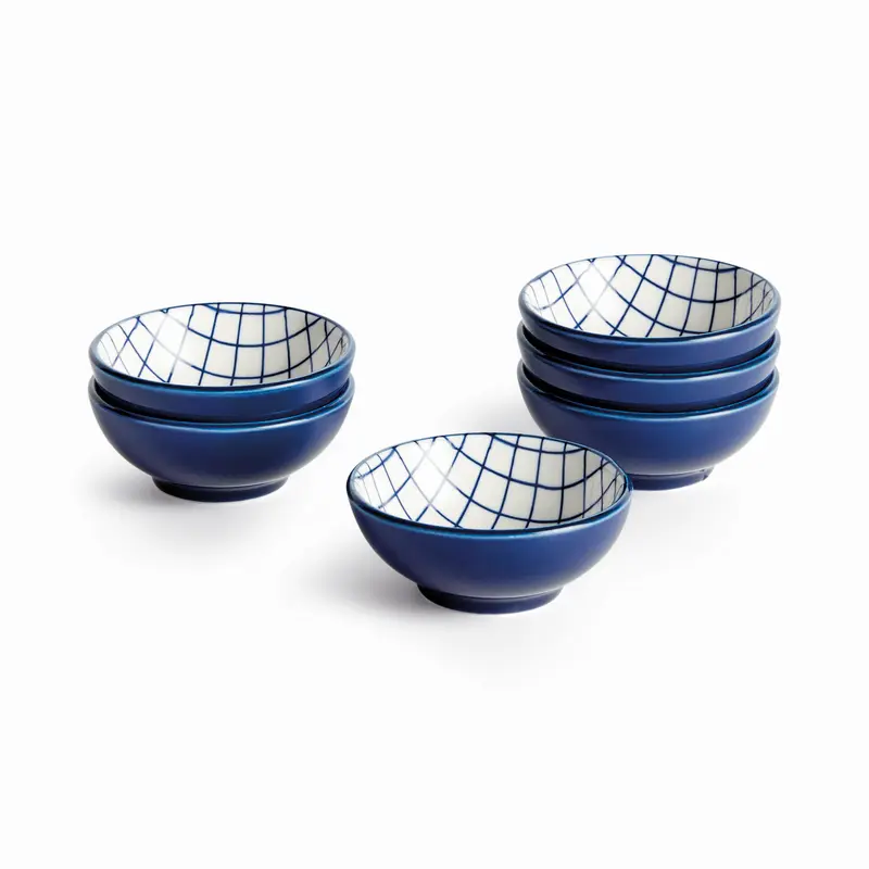 STRIA GRID DIP BOWLS, SET OF 6